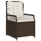 5-tlg. Garten-Essgruppe mit Kissen Braun Poly Rattan