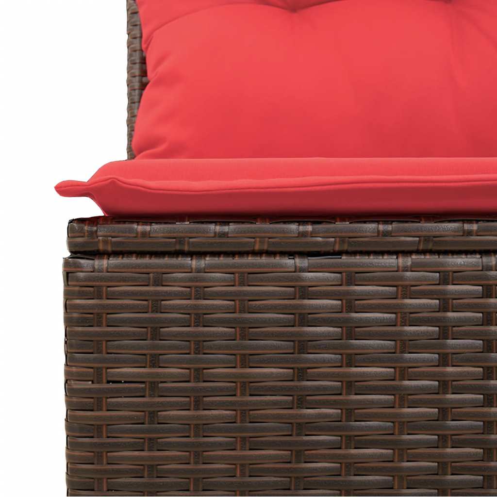 6-teiliges Gartensofa-Set mit Kissen, braun, Polyrattan