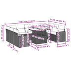 10-teiliges Gartensofa-Set mit Kissen, grau, Polyrattan