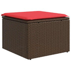 7-teiliges Gartensofa-Set mit Kissen, braun, Polyrattan