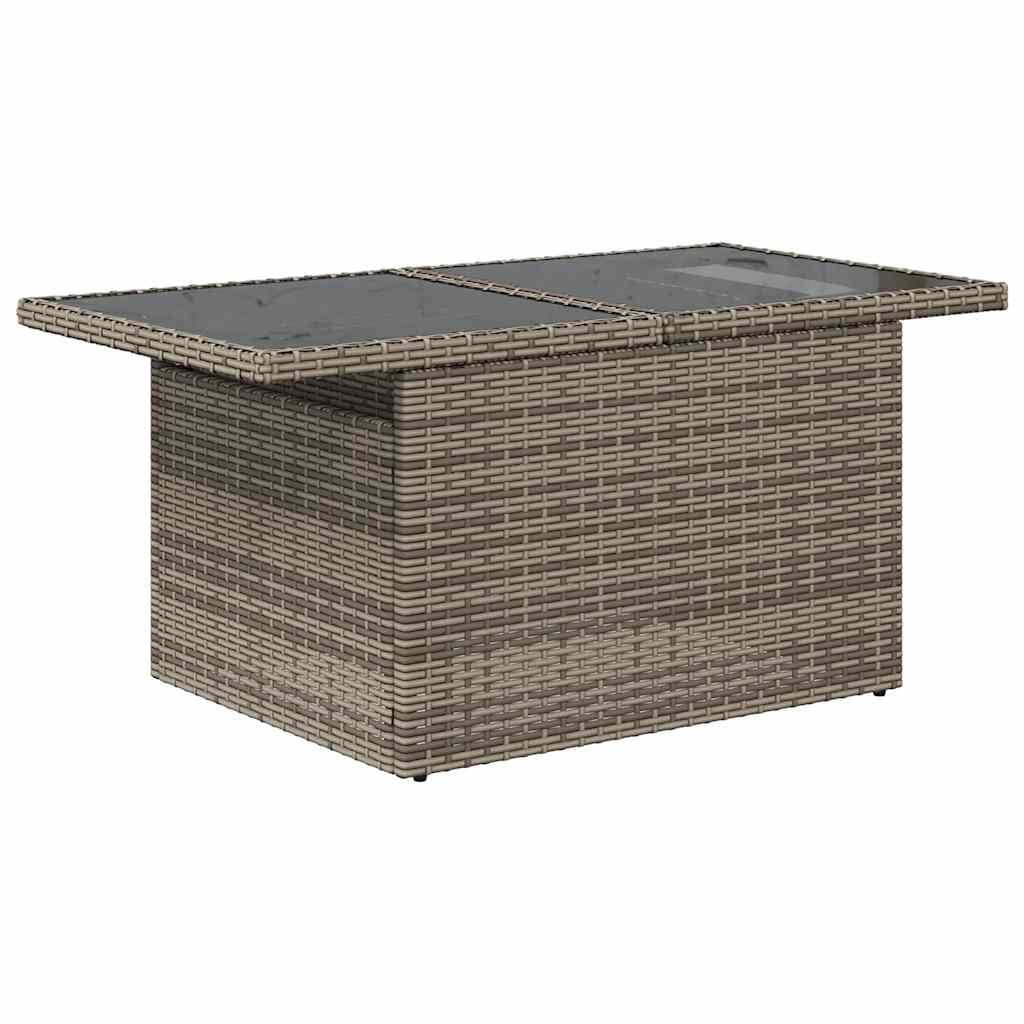 5-teiliges Gartensofa-Set mit Kissen, grau, Polyrattan