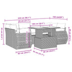 7-tlg. Garten-Sofagarnitur mit Kissen Beige Poly Rattan