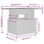 7-teiliges Gartensofa-Set mit Kissen, braun, Polyrattan