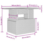 5-tlg. Garten-Sofagarnitur mit Kissen Hellgrau Poly Rattan