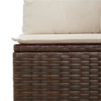 6-tlg. Garten-Sofagarnitur mit Kissen Braun Poly Rattan