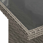 7-teiliges Gartensofa-Set mit Kissen, grau, Polyrattan