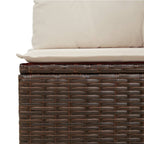 9-tlg. Garten-Sofagarnitur mit Kissen Braun Poly Rattan