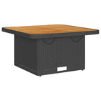 3-tlg. Garten-Lounge-Set mit Kissen Schwarz Poly Rattan