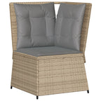 5-tlg. Garten-Lounge-Set mit Kissen Beige Poly Rattan