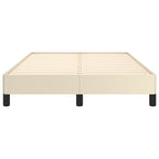 Bettgestell ohne Matratze Creme 120x190 cm Kunstleder