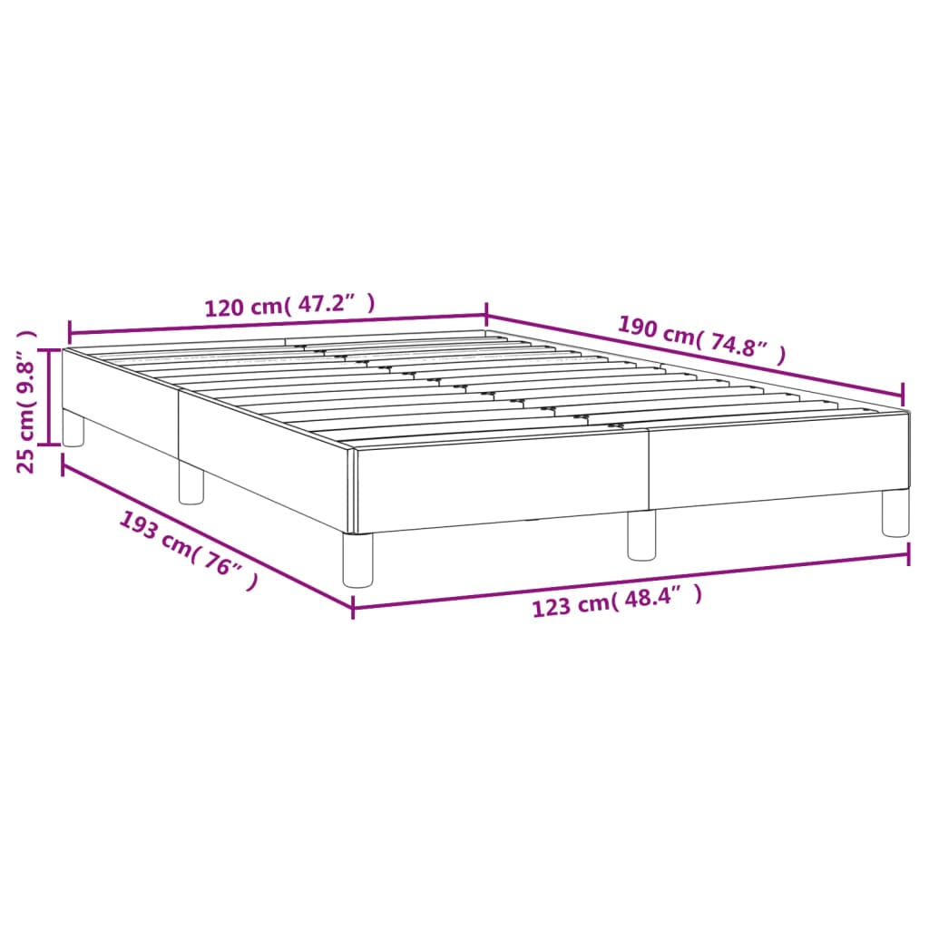Bettgestell ohne Matratze Grau 120x190 cm Kunstleder