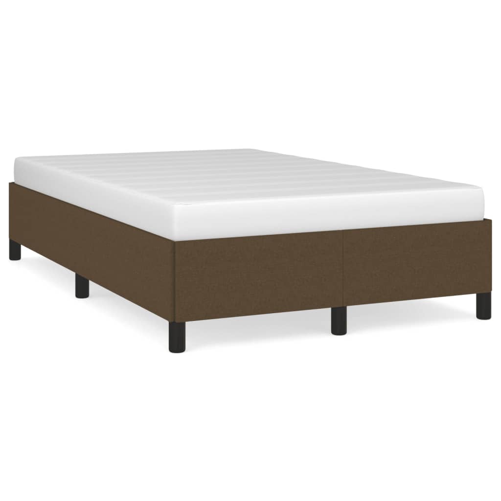 Bettgestell ohne Matratze Dunkelbraun 120x190 cm Stoff