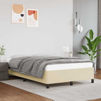 Bettgestell ohne Matratze Creme 120x190 cm Kunstleder