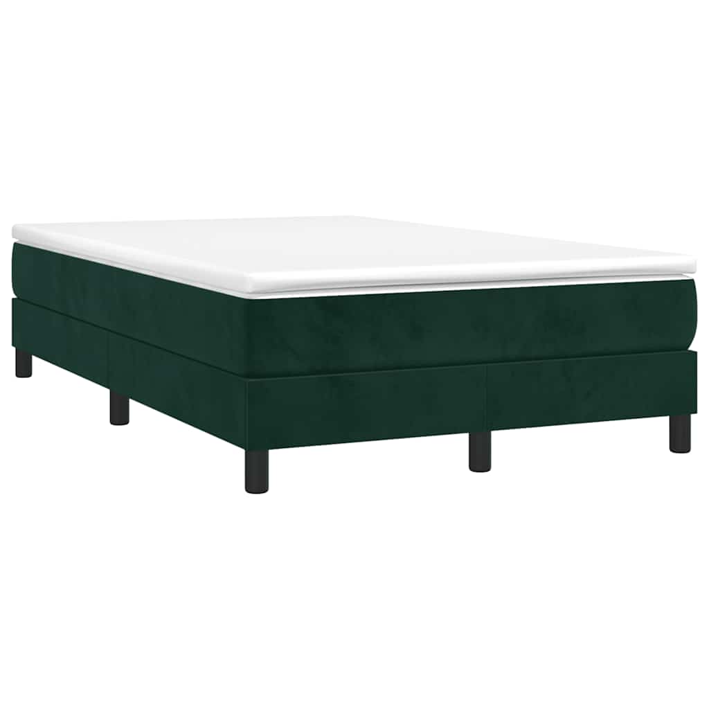 Boxspringbett mit Matratze Dunkelgrün 120x190 cm Samt
