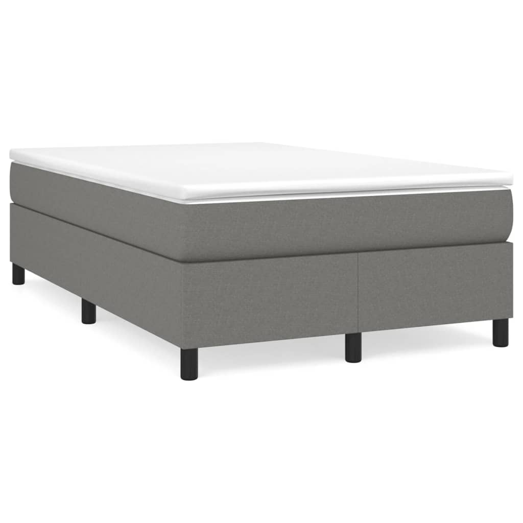 Boxspringbett mit Matratze Dunkelgrau 120x190 cm Stoff