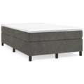 Boxspringbett mit Matratze Dunkelgrau 120x190 cm Samt