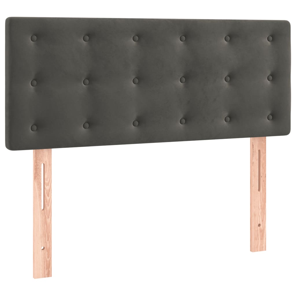 Boxspringbett mit Matratze Dunkelgrau 120x190 cm Samt