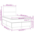 Boxspringbett mit Matratze Dunkelgrau 120x190 cm Stoff