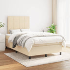 Boxspringbett mit Matratze Creme 120x190 cm Stoff