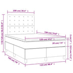 Boxspringbett mit Matratze Hellgrau 120x190 cm Stoff