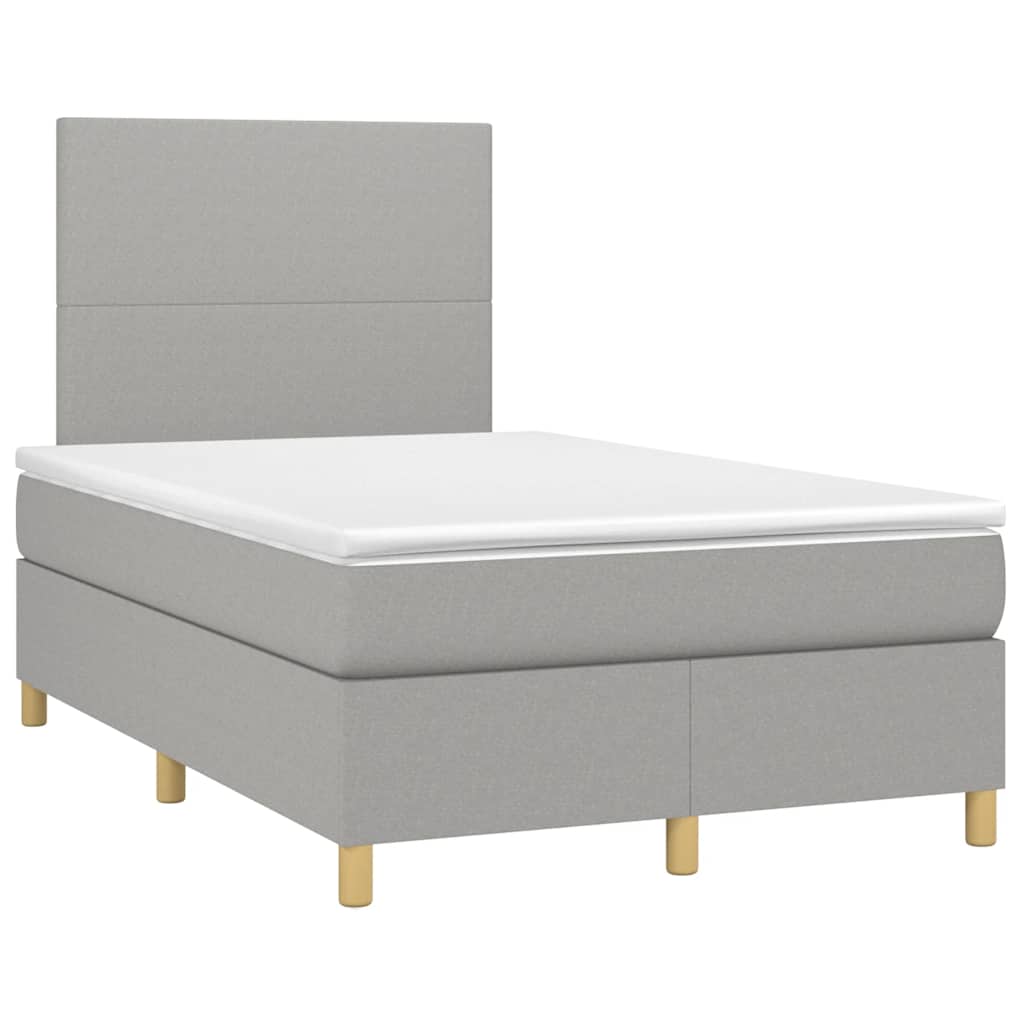 Boxspringbett mit Matratze Hellgrau 120x190 cm Stoff