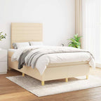 Boxspringbett mit Matratze Creme 120x190 cm Stoff
