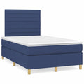 Boxspringbett mit Matratze Blau 120x190 cm Stoff