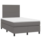 Boxspringbett mit Matratze Grau 120x190 cm Kunstleder