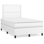 Boxspringbett mit Matratze Weiß 120x190 cm Kunstleder