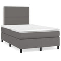 Boxspringbett mit Matratze Grau 120x190 cm Kunstleder