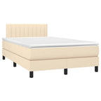 Boxspringbett mit Matratze & LED Creme 120x190 cm Stoff