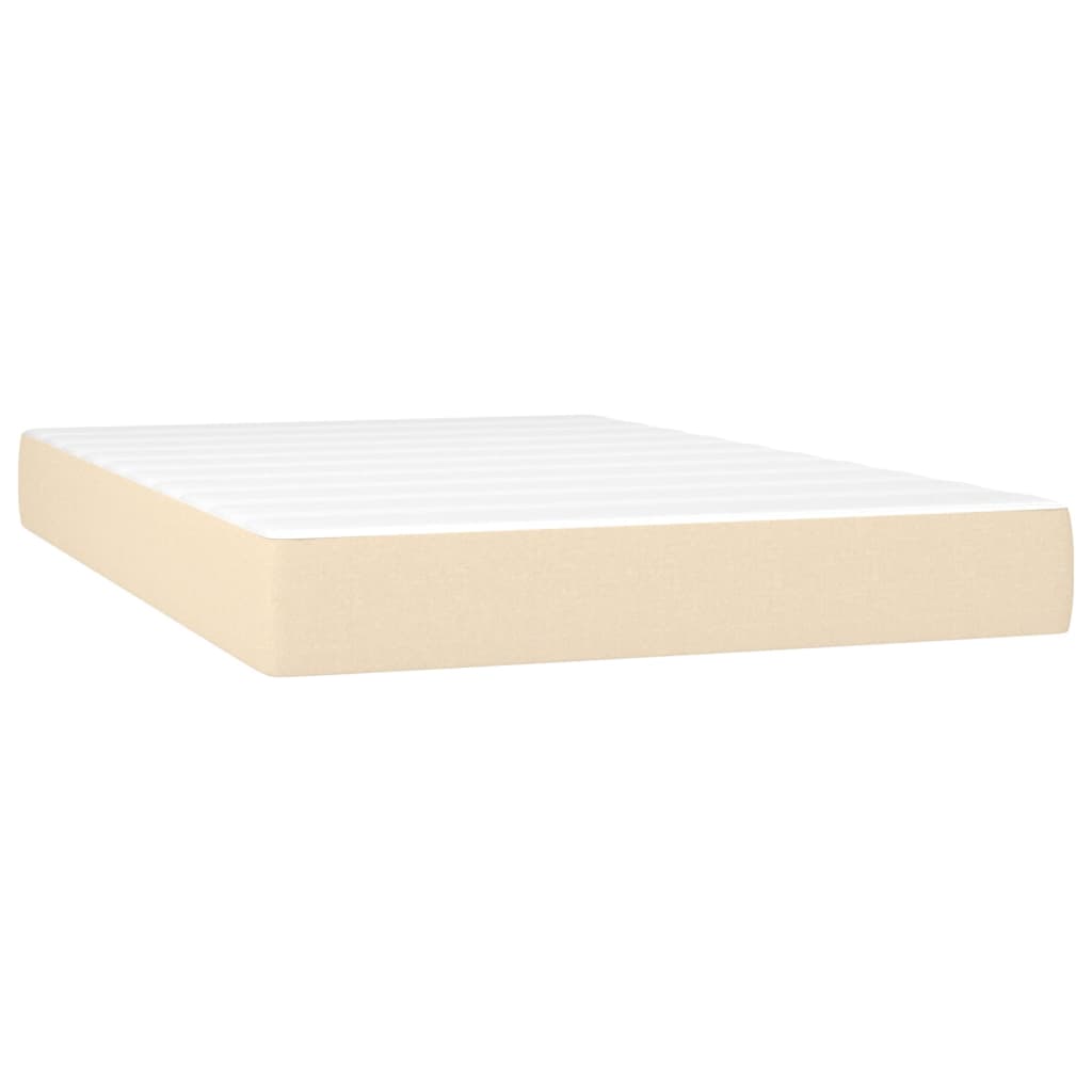 Boxspringbett mit Matratze & LED Creme 120x190 cm Stoff