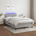 Boxspringbett mit Matratze & LED Hellgrau 120x190 cm Stoff