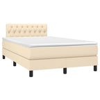Boxspringbett mit Matratze & LED Creme 120x190 cm Stoff