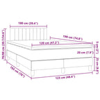 Boxspringbett mit Matratze & LED Hellgrau 120x190 cm Stoff