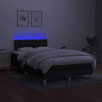Boxspringbett mit Matratze & LED Schwarz 120x190 cm Stoff