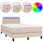 Boxspringbett mit Matratze & LED Cappuccino-Braun 120x190 cm