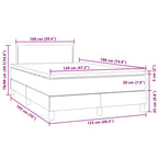 Boxspringbett mit Matratze & LED Hellgrau 120x190 cm Samt