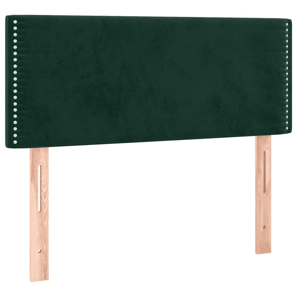 Boxspringbett mit Matratze & LED Dunkelgrün 120x190 cm Samt