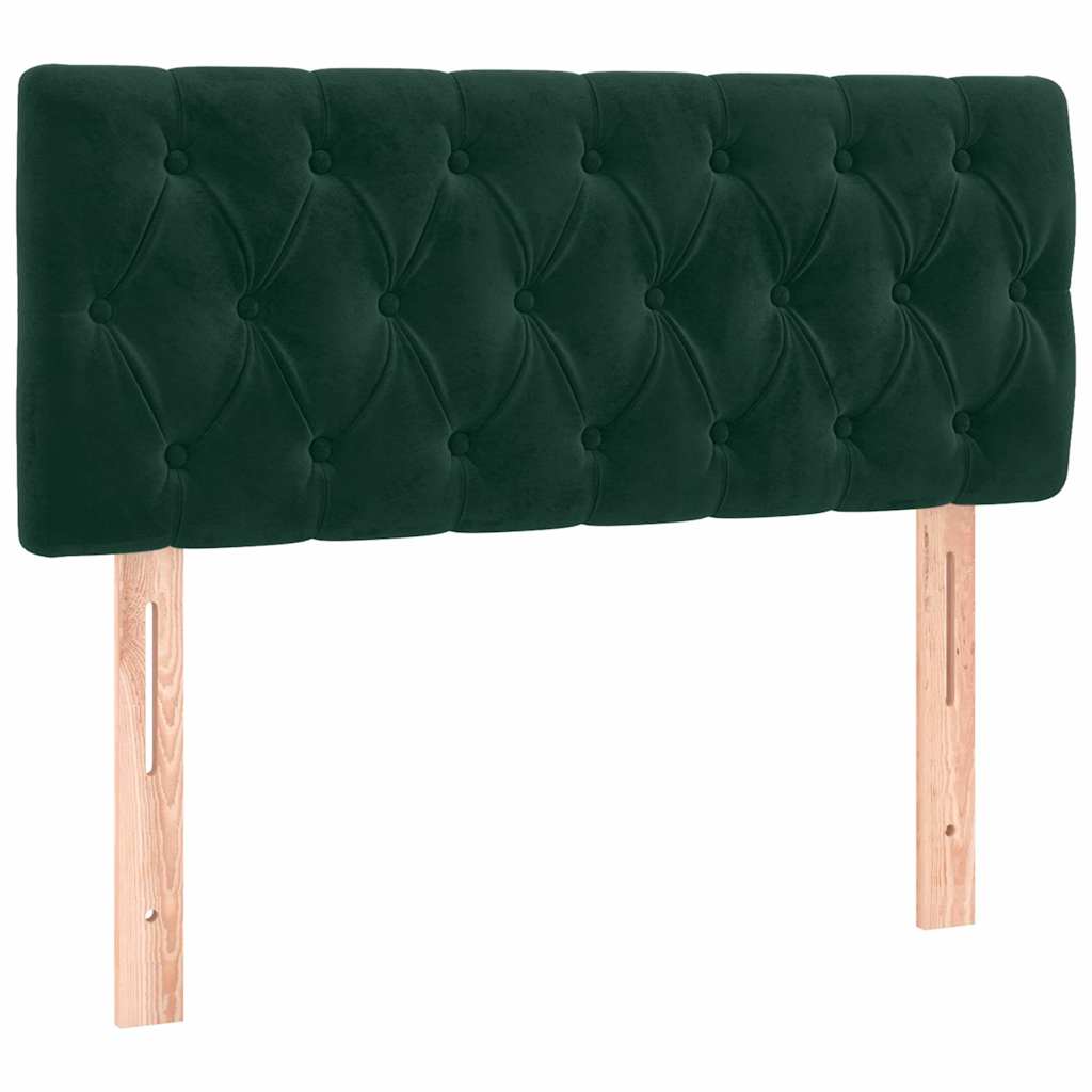 Boxspringbett mit Matratze & LED Dunkelgrün 120x190 cm Samt