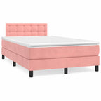 Boxspringbett mit Matratze & LED Rosa 120x190 cm Samt