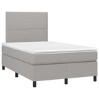 Boxspringbett mit Matratze & LED Hellgrau 120x190 cm Stoff