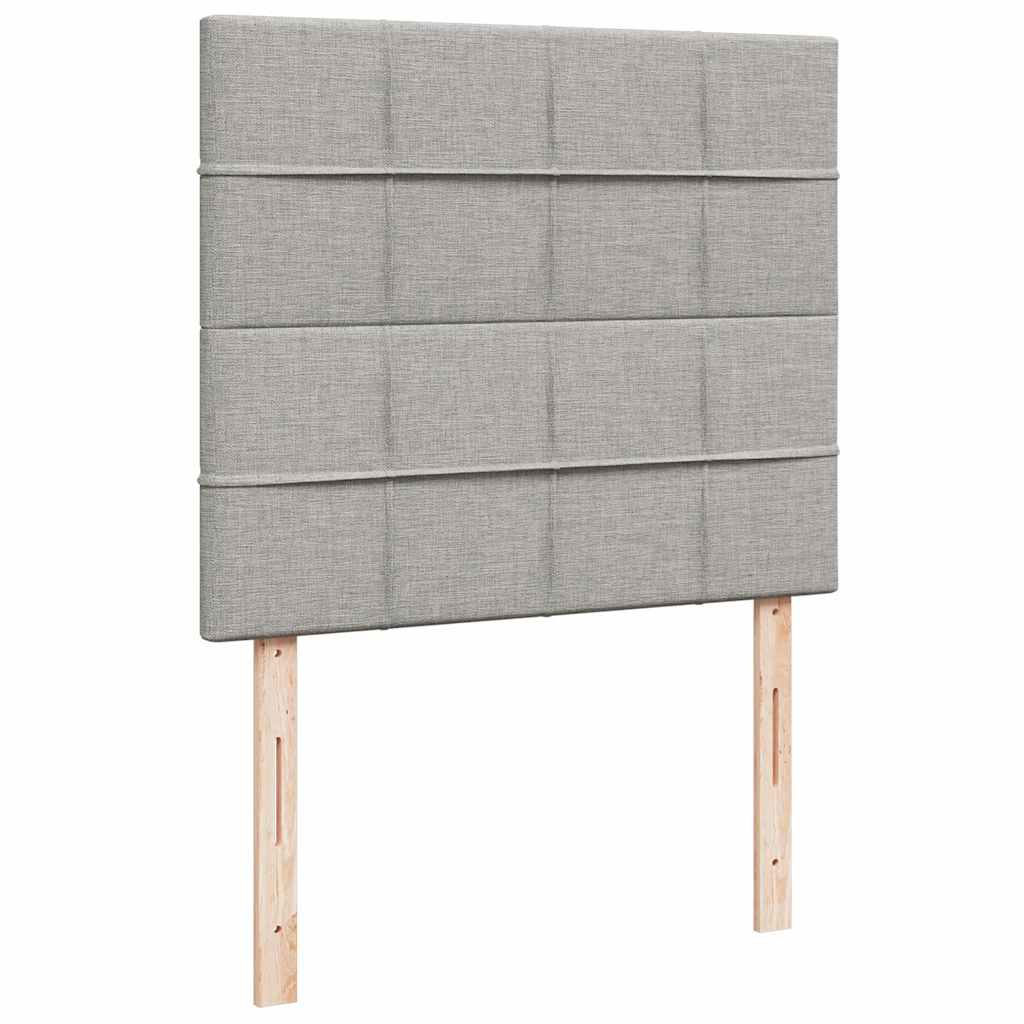 Boxspringbett mit Matratze & LED Hellgrau 120x190 cm Stoff