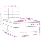 Boxspringbett mit Matratze & LED Hellgrau 120x190 cm Stoff