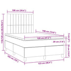 Boxspringbett mit Matratze & LED Creme 120x190 cm Stoff