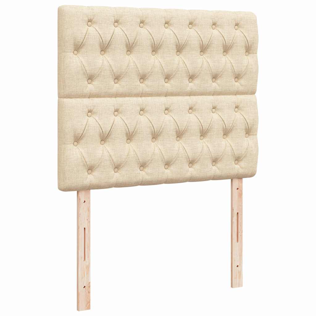 Boxspringbett mit Matratze & LED Creme 120x190 cm Stoff