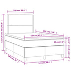 Boxspringbett mit Matratze & LED Weiß 120x190 cm Kunstleder