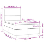 Boxspringbett mit Matratze & LED Dunkelgrau 120x190 cm Samt