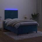 Boxspringbett mit Matratze & LED Dunkelblau 120x190 cm Samt