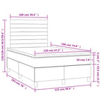 Boxspringbett mit Matratze & LED Rosa 120x190 cm Samt